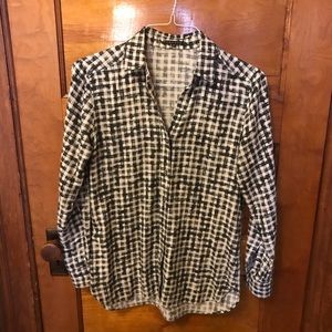 Women’s Theory printed plaid shirt